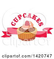 Poster, Art Print Of Tart Or Cupcake Over A Banner With Text