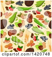 Seamless Pattern Background Of Nuts