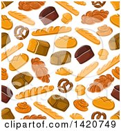 Poster, Art Print Of Seamless Pattern Background Of Baked Goods