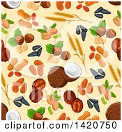 Poster, Art Print Of Seamless Pattern Background Of Nuts