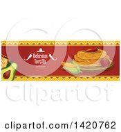 Clipart Of A BLANK Food Menu Header Or Border Royalty Free Vector Illustration