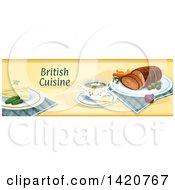 Clipart Of A British Food Menu Header Or Border Royalty Free Vector Illustration