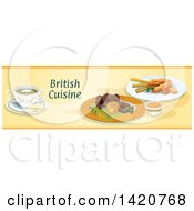 Clipart Of A British Food Menu Header Or Border Royalty Free Vector Illustration