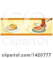 Clipart Of A Turkish Food Menu Header Or Border Royalty Free Vector Illustration