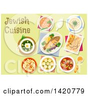 Poster, Art Print Of Table Set With Jewish Cuisine