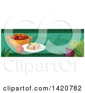Clipart Of A Hungarian Food Menu Header Or Border Royalty Free Vector Illustration