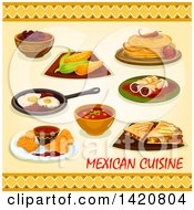 Clipart Of Mexican Cuisine Royalty Free Vector Illustration
