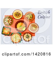 Poster, Art Print Of Table Set With British Cuisine