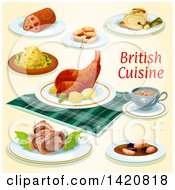 Clipart Of British Cuisine Royalty Free Vector Illustration