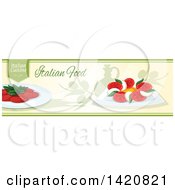Clipart Of An Italian Food Menu Header Or Border Royalty Free Vector Illustration