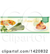 Poster, Art Print Of Italian Food Menu Header Or Border