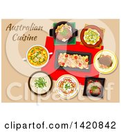 Poster, Art Print Of Table Set With Australian Cuisine