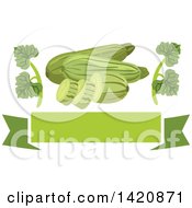 Poster, Art Print Of Green Banner With Leaves And Zucchini
