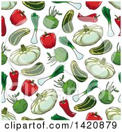 Seamless Pattern Background Of Vegetables