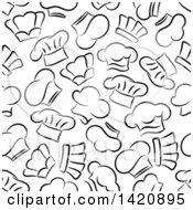 Clipart Of A Seamless Pattern Background Of Chef Hats Royalty Free Vector Illustration