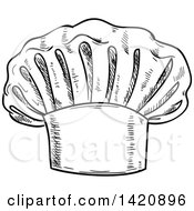 Poster, Art Print Of Black And White Sketched Chef Toque Hat