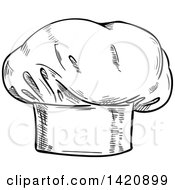 Poster, Art Print Of Black And White Sketched Chef Toque Hat