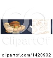 Website Header Banner Of Sketched Breads And Baked Goods