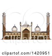 Poster, Art Print Of India Landmark Islamic Mosque Jama Masjid