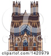 Poster, Art Print Of French Landmark Reims Cathedral