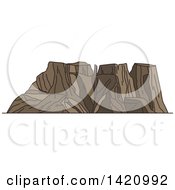 Clipart Of A Africa Landmark Drakensberg Or Dragons Mountains Royalty Free Vector Illustration