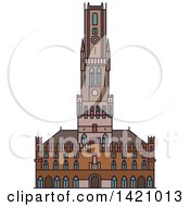 Poster, Art Print Of Belgium Landmark Belfry Of Bruges