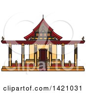 Clipart Of A Laos Landmark Sisaket Royalty Free Vector Illustration