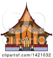 Clipart Of A Laos Landmark Vat Sene Souk Haram Royalty Free Vector Illustration