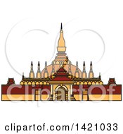 Clipart Of A Laos Landmark Pha That Luang Royalty Free Vector Illustration