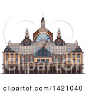 Poster, Art Print Of Belgium Landmark Antwerp Central Station