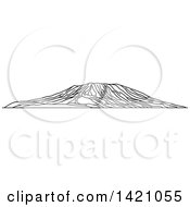 Poster, Art Print Of Black And White Lineart African Landmark Mount Kilimanjaro
