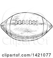 Poster, Art Print Of Black And White Sketched American Football