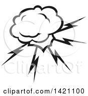 Clipart Of A Black And White Comic Burst Explosion Or Poof Royalty Free Vector Illustration