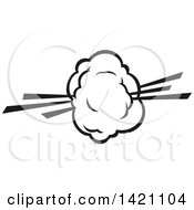 Clipart Of A Black And White Comic Burst Explosion Or Poof Royalty Free Vector Illustration