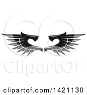 Clipart Of A Pair Of Black And White Feathered Wings Royalty Free Vector Illustration by Vector Tradition SM