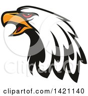 Clipart Of A Firece Bald Eagle Head With Red Eyes Royalty Free Vector Illustration by Vector Tradition SM