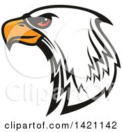 Poster, Art Print Of Firece Bald Eagle Head With Red Eyes