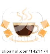 Clipart Of A Hot Steamy Cup Of Coffee Royalty Free Vector Illustration