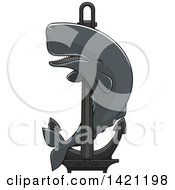 Poster, Art Print Of Cachalot Whale Swimming Around A Nautical Anchor