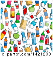 Poster, Art Print Of Seamless Pattern Background Of Beverages