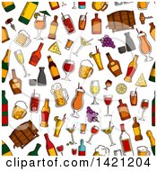 Poster, Art Print Of Seamless Pattern Background Of Alcohol
