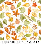 Poster, Art Print Of Seamless Pattern Background Of Autumn Leaves