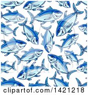 Poster, Art Print Of Seamless Pattern Background Of Tuna