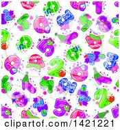 Clipart Of A Seamless Pattern Background Of Numbers Royalty Free Vector Illustration