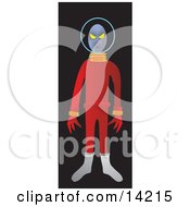 Alien In A Red Suit Clipart Illustration