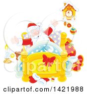Poster, Art Print Of Santa Claus Stretching In His Bed