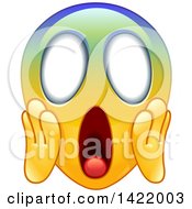 Cartoon Colorful Screaming Emoji Face