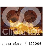 Clipart Of A Cave Of Wonders Full Of Golden Treasure Royalty Free Vector Illustration