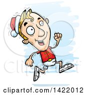 Poster, Art Print Of Cartoon Doodled Male Christmas Elf Running
