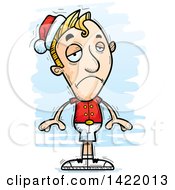 Poster, Art Print Of Cartoon Doodled Depressed Male Christmas Elf